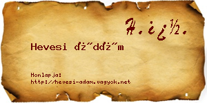 Hevesi Ádám névjegykártya