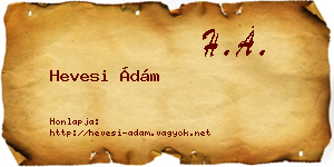 Hevesi Ádám névjegykártya